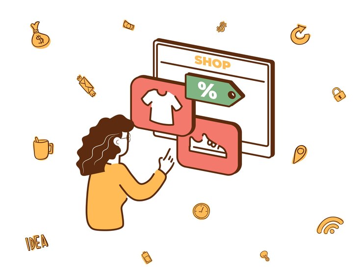 Ilustración del concepto de comercio electrónico
