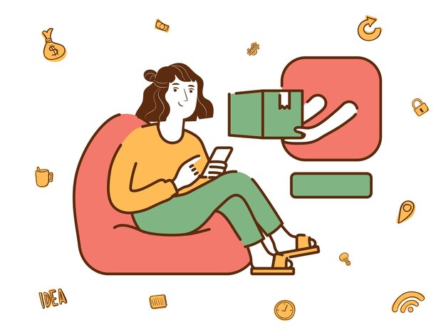 Ilustración del concepto de comercio electrónico