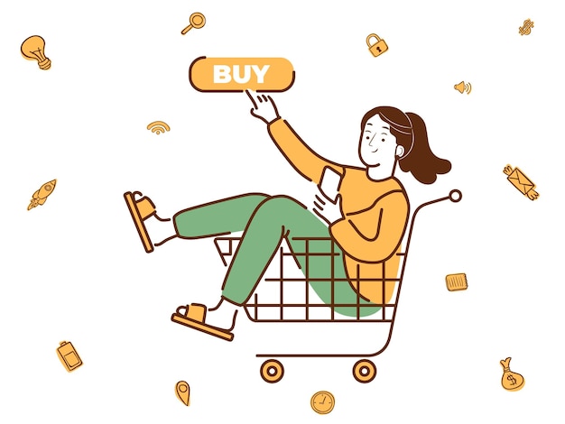 Ilustración del concepto de comercio electrónico