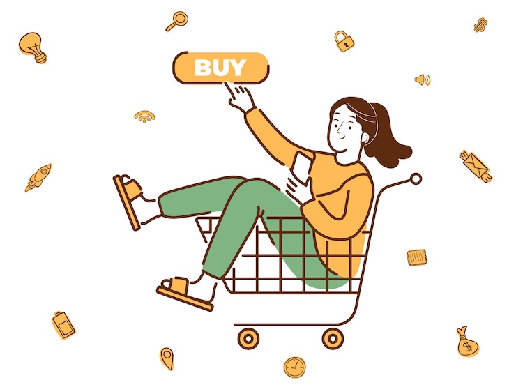 Ilustración del concepto de comercio electrónico