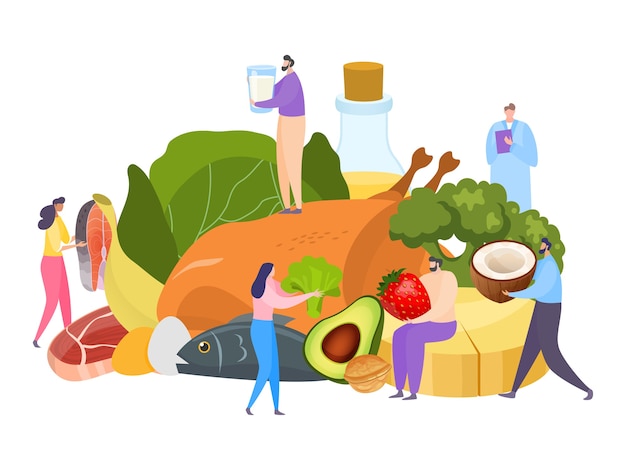 Vector ilustración de concepto de comida grasa