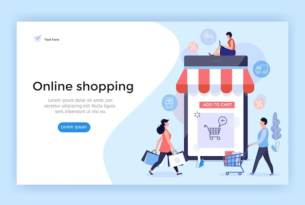 Ilustración de concepto de compras en línea perfecta para diseño web