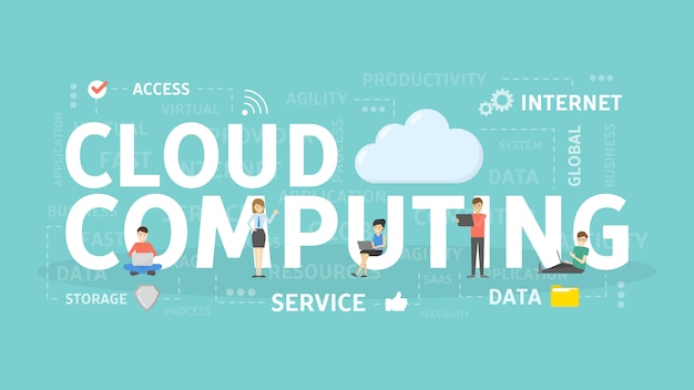 Ilustración del concepto de computación en la nube.