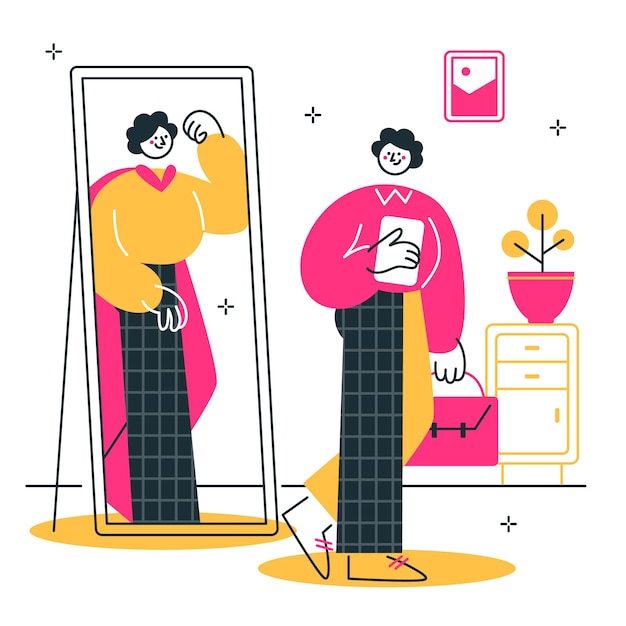Ilustración del concepto de confianza en uno mismo