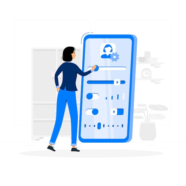 Ilustración del concepto de configuración personal
