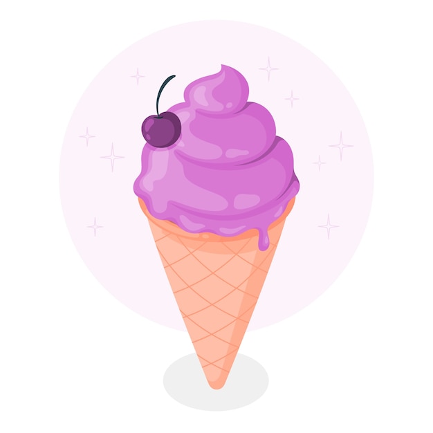 Ilustración del concepto de cono de helado