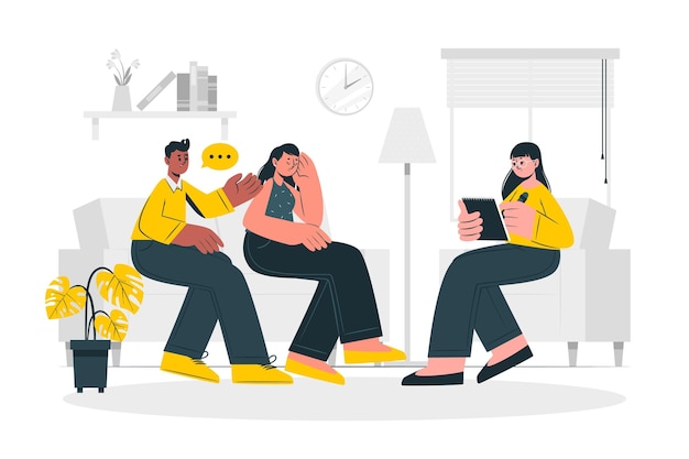 Ilustración de concepto de consejería matrimonial