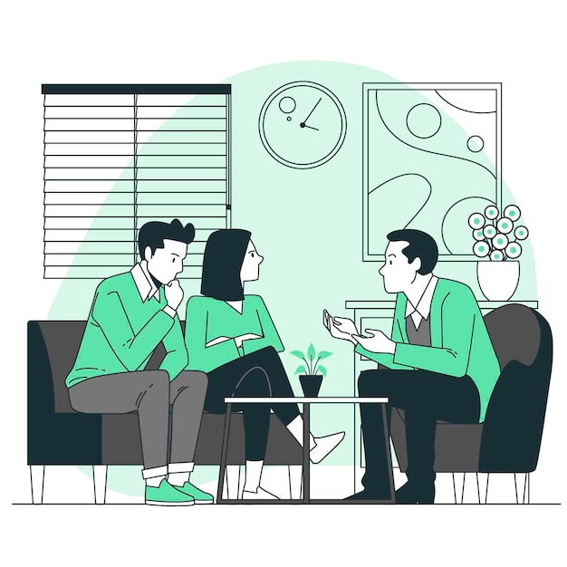 Ilustración de concepto de consejería matrimonial