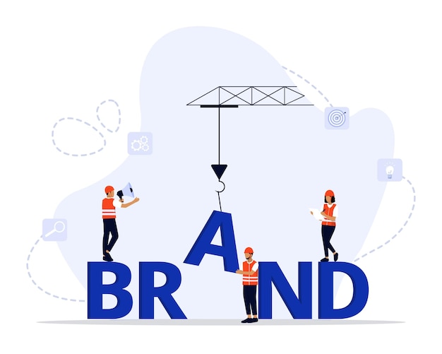 Ilustración del concepto de construcción de la marca
