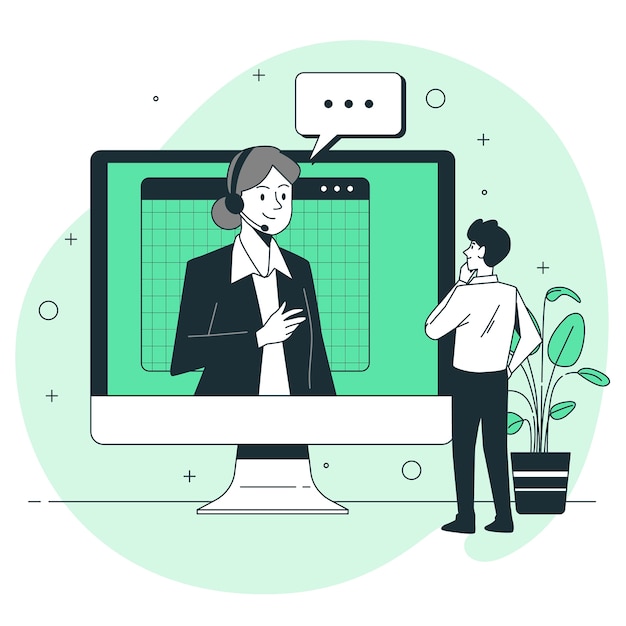 Ilustración del concepto de consultoría en línea