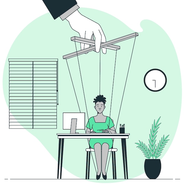Ilustración del concepto de control de jefe