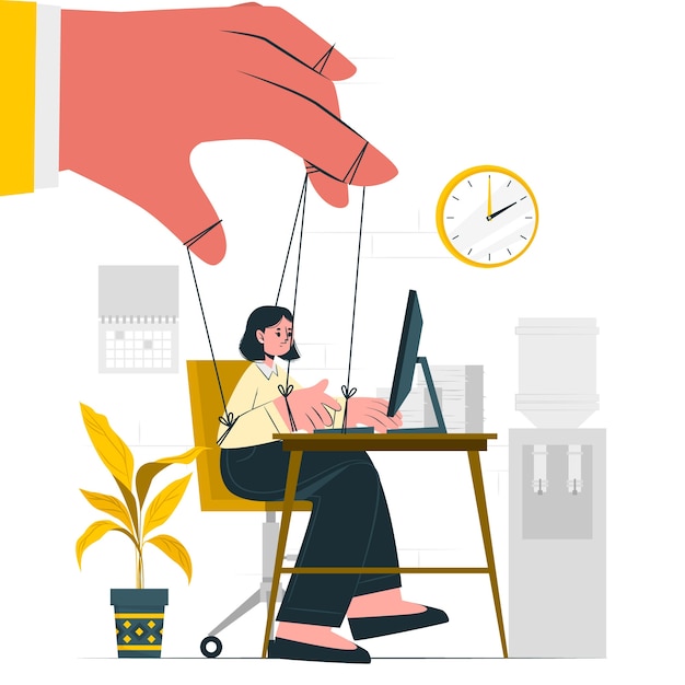 Ilustración del concepto de control de jefe