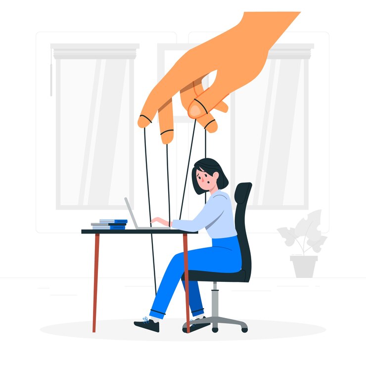 Vector ilustración del concepto de control de jefe