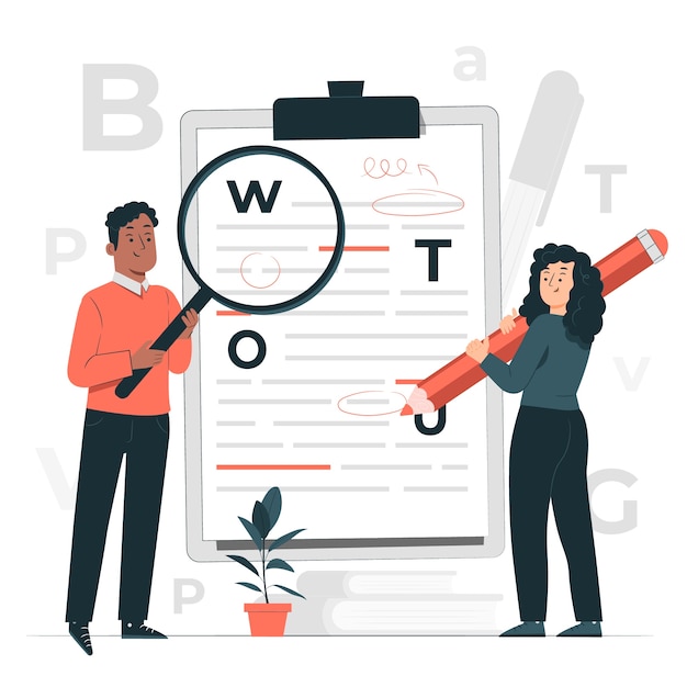 Ilustración del concepto de corrección gramatical