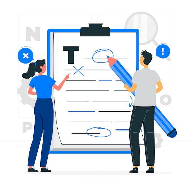 Ilustración del concepto de corrección gramatical
