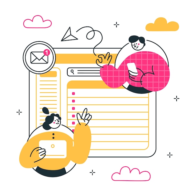 Ilustración del concepto de correo electrónico
