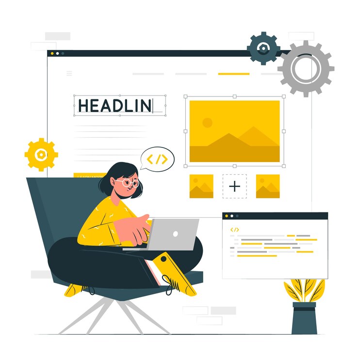Ilustración del concepto del creador del sitio web
