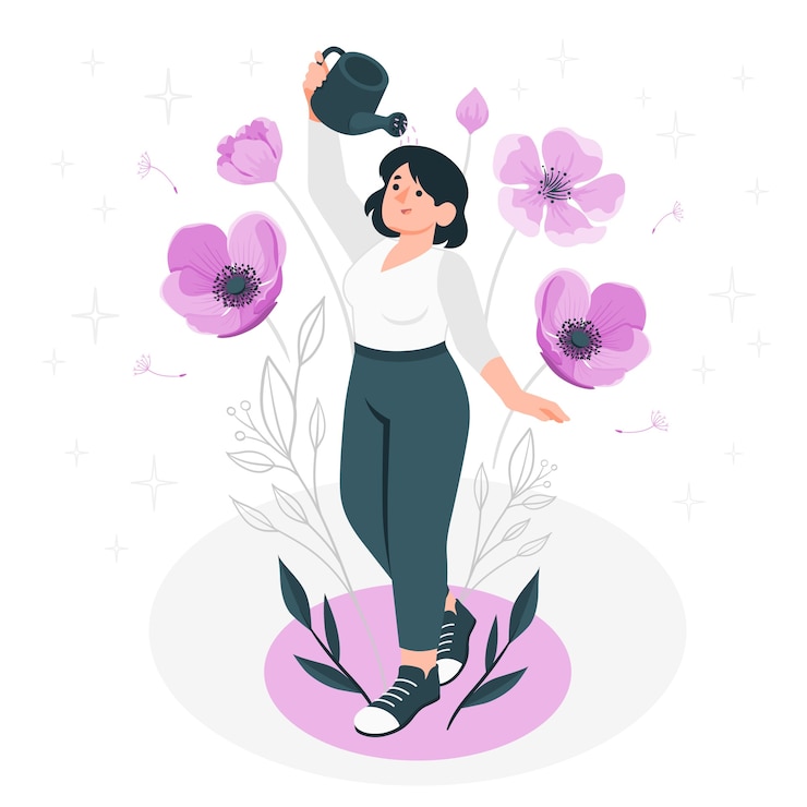Vector ilustración del concepto de crecimiento personal