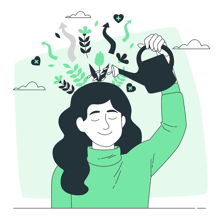 Vector ilustración del concepto de crecimiento personal