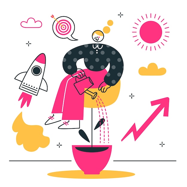 Ilustración del concepto de crecimiento personal