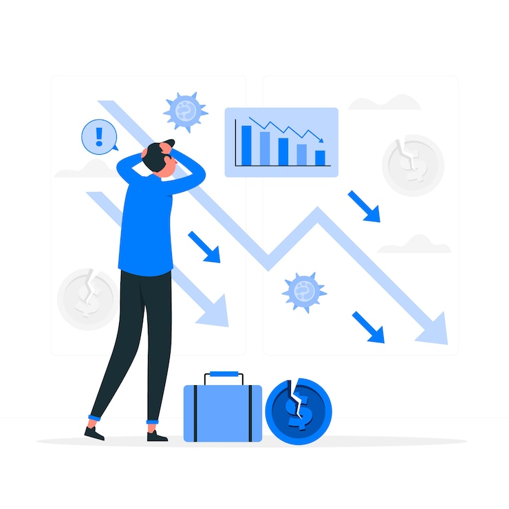 Vector ilustración del concepto de crisis empresarial