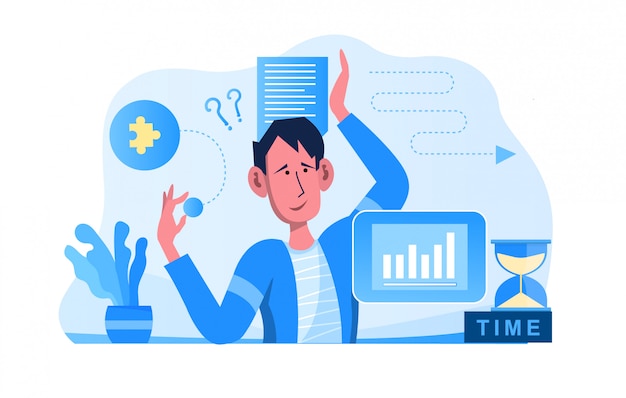 Ilustración del concepto de CRM - diseño plano premium