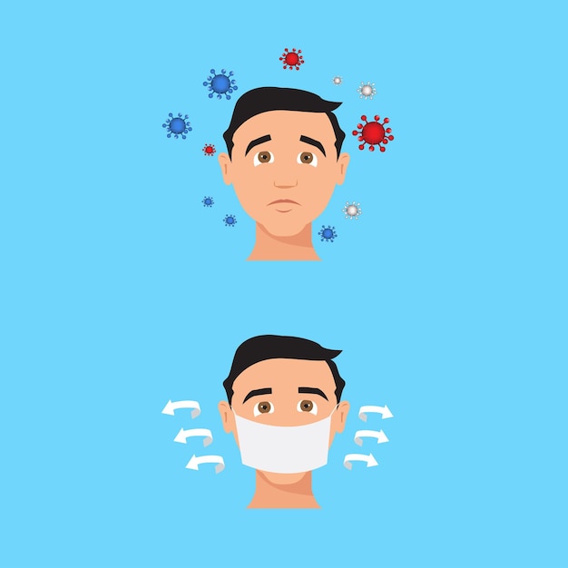 Ilustración de concepto de cuarentena de coronavirus