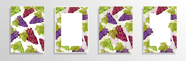 Vector ilustración de concepto de cubierta de vino de uvas