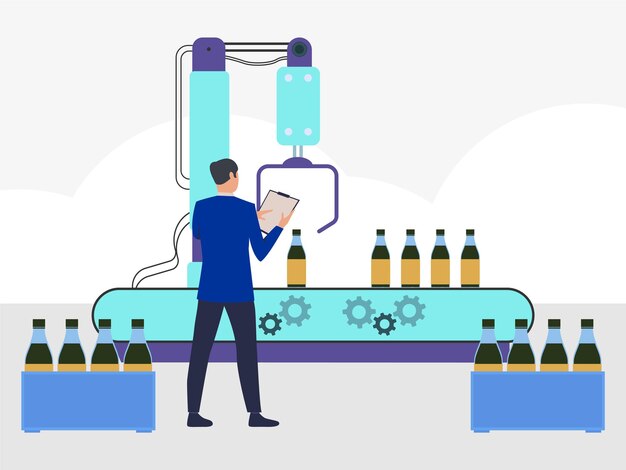 Ilustración del concepto de cuello de botella elegante y hermosa