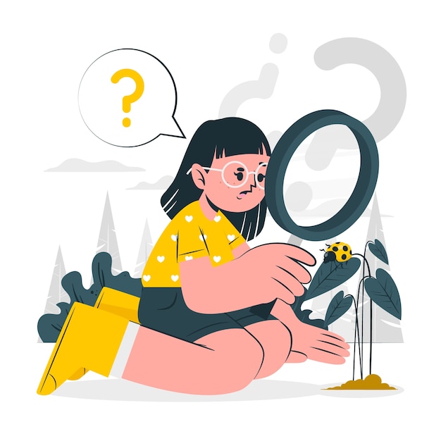 Ilustración del concepto de curiosidad infantil