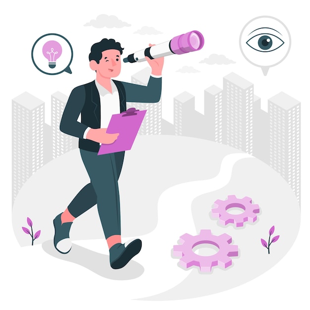 Ilustración del concepto de declaración de visión