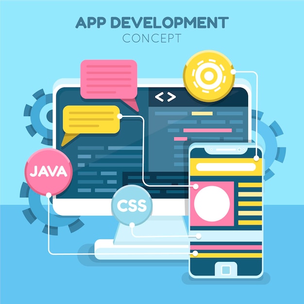 Ilustración del concepto de desarrollo de aplicaciones