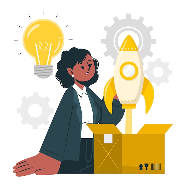 Ilustración del concepto de desarrollo de productos