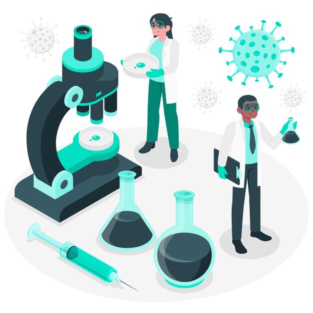 Ilustración del concepto de desarrollo de vacunas