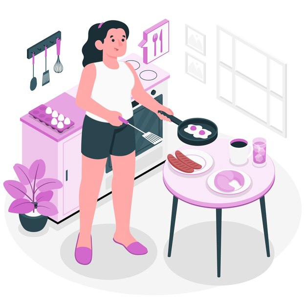 Ilustración del concepto del desayuno
