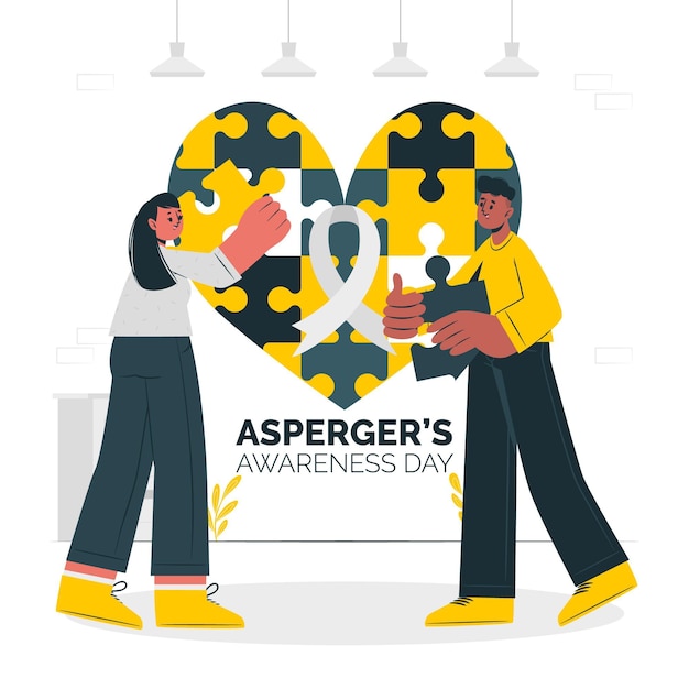 Ilustración del concepto del día de la conciencia de Asperger