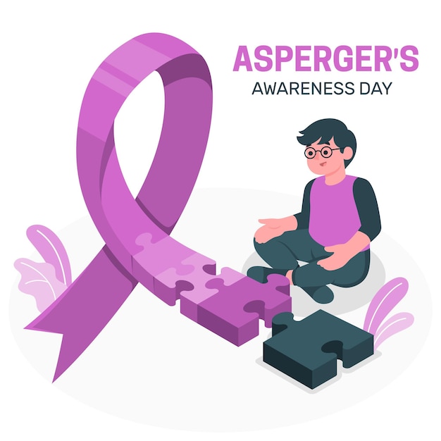 Ilustración del concepto del día de la conciencia de Asperger