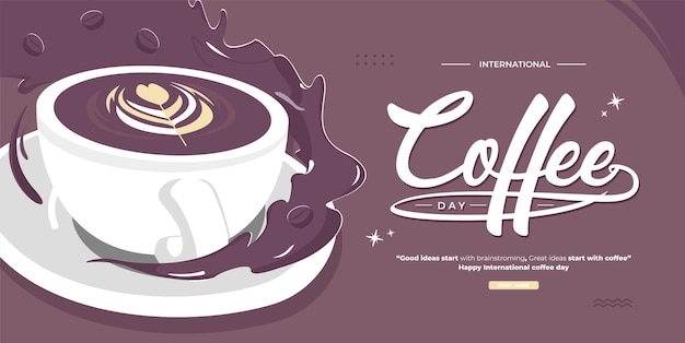 Ilustración del concepto del día internacional del café