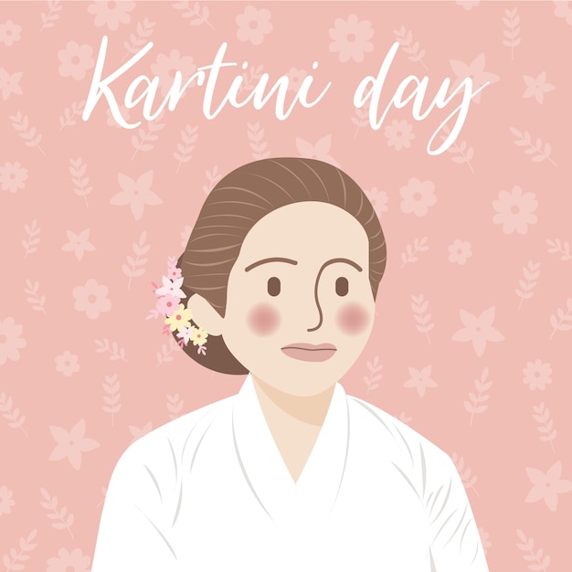 Ilustración del concepto del día de kartini, celebrando el día de kartini