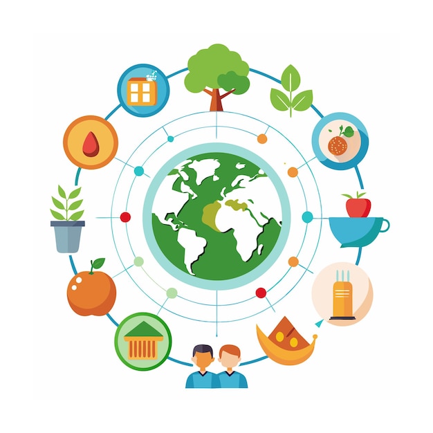Ilustración del concepto del Día Mundial de la Alimentación