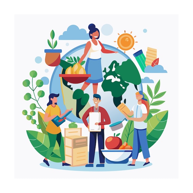 Ilustración del concepto del Día Mundial de la Alimentación