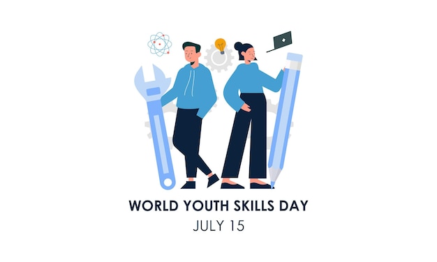 Ilustración del concepto del día mundial de las habilidades de la juventud