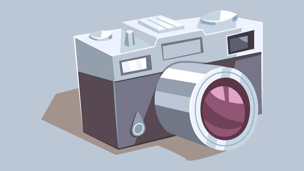 Ilustración del concepto de dibujos animados de la cámara de fotografía