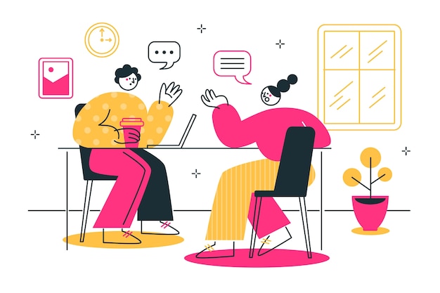 Ilustración del concepto de discusión
