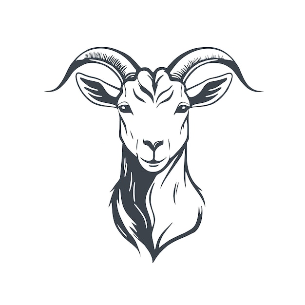 Ilustración del concepto de diseño de icono de cabra