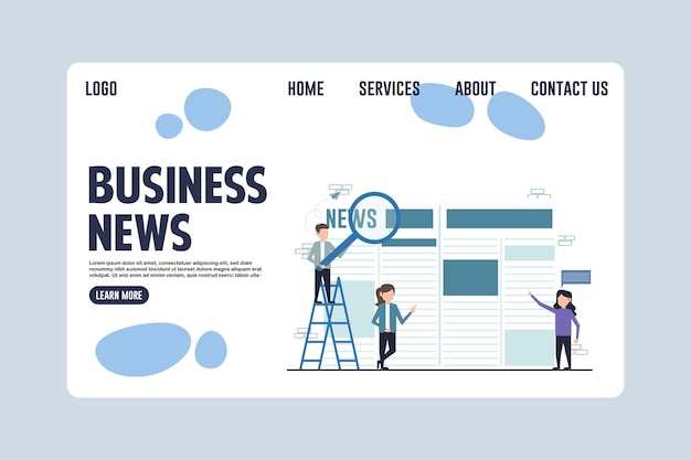 Ilustración del concepto de diseño web de Modern Business News