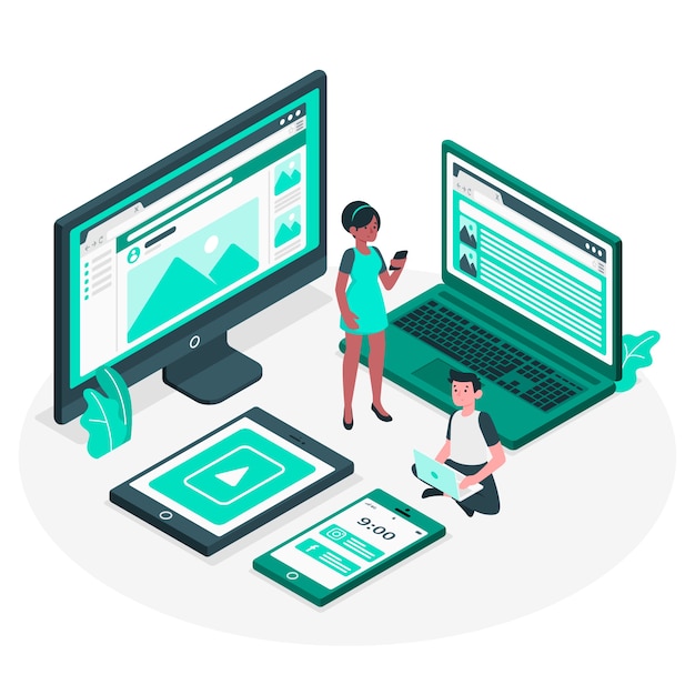 Ilustración de concepto dispositivos web