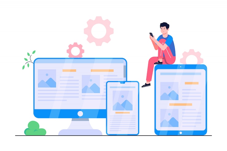 Vector ilustración del concepto de dispositivos