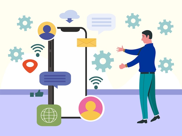 Ilustración del concepto de disrupción digital elegante y hermosa