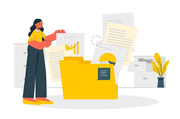 Ilustración del concepto de documentos
